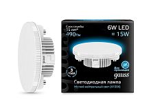 Лампа светодиодная Gauss Elementary GX Таблетка GX53 220В 8Вт 690Лм 4100К 75х29мм картинка 